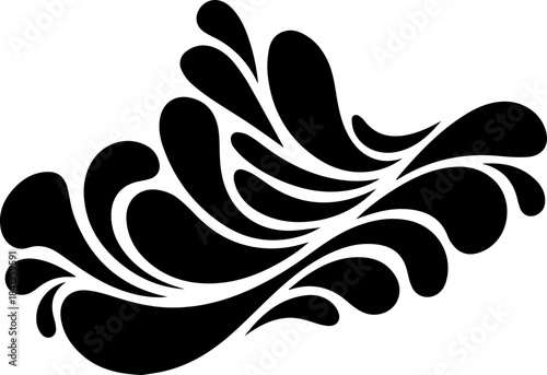 Dynamic fluid shape for modern design projects, flowing abstract forms create movement, ideal for logos, backgrounds, and artistic compositions with organic feel