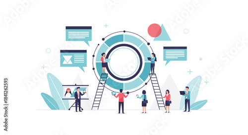 Empowered team collaborating for success with data analytics insights, fueling growth strategies and achieving ambitious goals in the modern business landscape