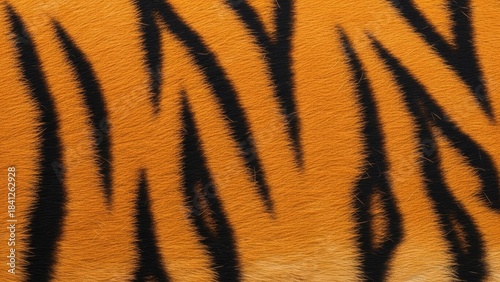 Tiger Skin Texture with Orange and Black Stripe Pattern