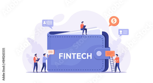 Explore innovative fintech solutions with our team and digital wallet, a modern design that symbolizes financial technology and online payment success