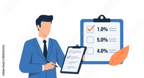 Professional growth strategy with data analysis and evaluation, planning for success and increased revenue with checklist and data