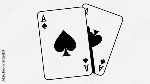 Ace of Spades Playing Cards Icon Illustration – Casino Poker Game Symbol
