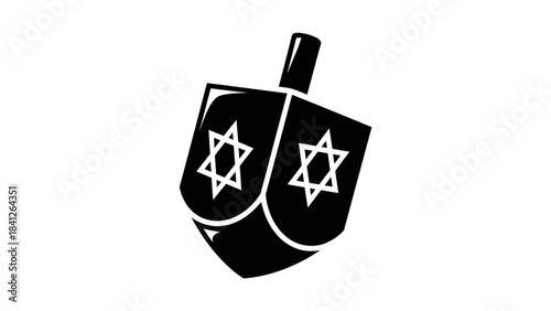 Dreidel Hanukkah Icon Illustration – Jewish Holiday Spinning Top Symbol