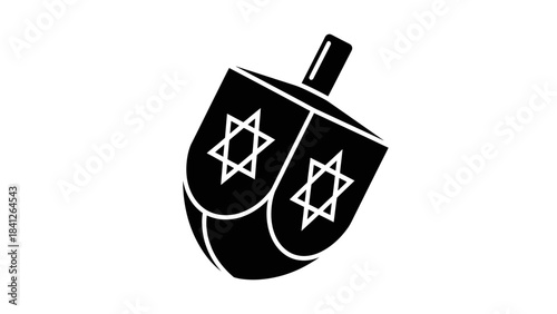 Dreidel Hanukkah Icon Illustration – Jewish Holiday Spinning Top Symbol