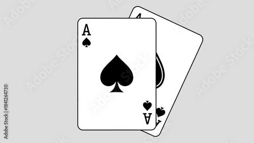 Ace of Spades Playing Cards Icon Illustration – Casino Poker Game Symbol