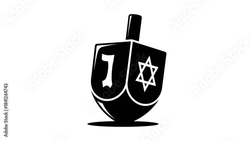 Dreidel Hanukkah Icon Illustration – Jewish Holiday Spinning Top Symbol
