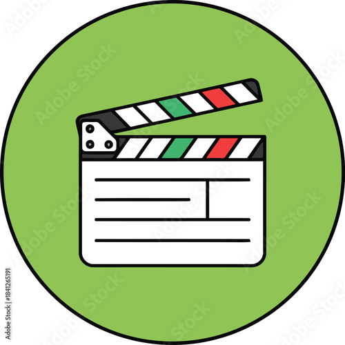 A vintage style clapperboard is perfectly set to mark the beginning of a creative filmmaking project