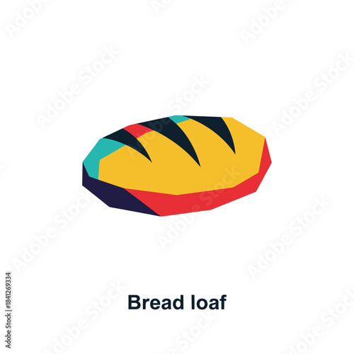 Colorful geometric illustration of a loaf of freshly baked bread