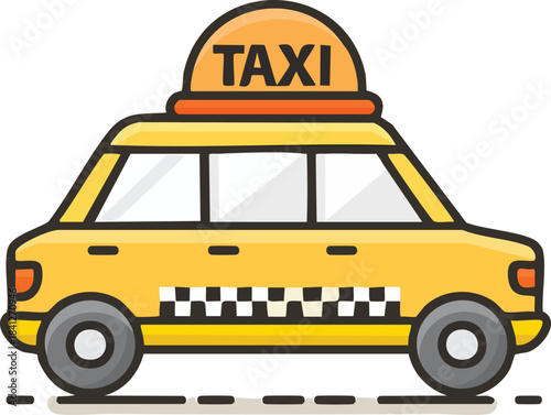 Yellow taxi cab car sign vector illustration for urban city transport service