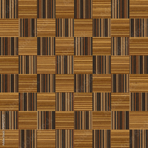 Wooden square marquetry can be patterns created from the combination of teak and wenge wood, wooden floor, parquet, cutting board, chessboard, seamless texture
