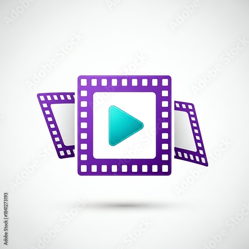 video play button icon on filmstrip