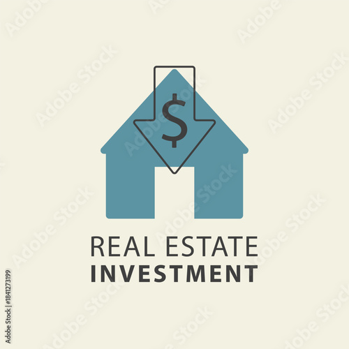 Real Estate Investment Line Icon, Outline Symbol for Property Growth, Asset Acquisition, Passive Income, Real Estate Portfolio, and Capital Appreciation. Vector Sign Icon