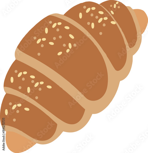 Delicious fresh croissant isolated vector icon