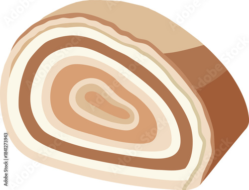 Isolated chocolate Swiss roll cake icon
