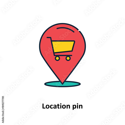 Shopping Cart Pin: Locating Retail Destinations on Digital Maps