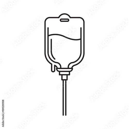 IV Drip Bag Outline Icon Medical Treatment Healthcare Solution Hospital Therapy Patient Care Vector Symbol Health Clinic