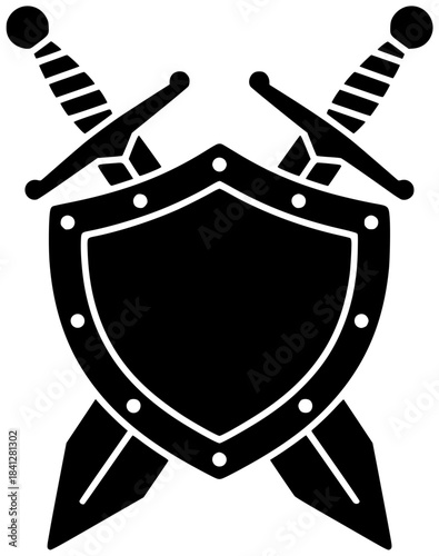shield illustration security silhouette protection logo badge icon secure outline safe emblem defense set black guard check protect privacy shape with vector graphic background