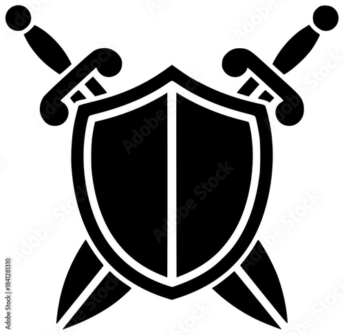 shield illustration security silhouette protection logo badge icon secure outline safe emblem defense set black guard check protect privacy shape with vector graphic background