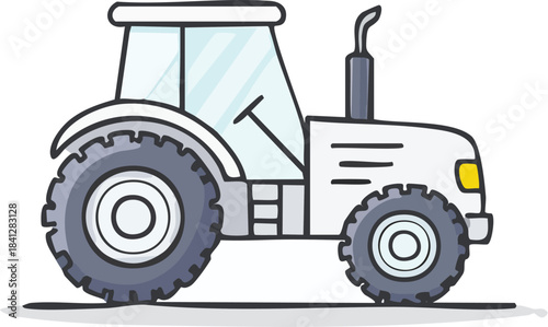 Red farm tractor toy vehicle, isolated on a white background, representing agriculture and machinery