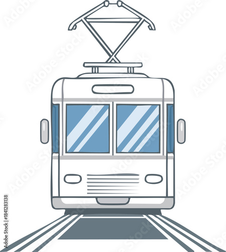 Electric railway train icon vector illustration of travel equipment and luggage bag on white background