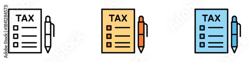 Tax Form icon vector. financial obligations reporting and the essential process of tax preparation symbol. vector illustration.