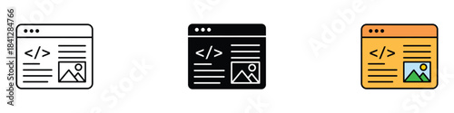 Front end development icon vector. website creation and digital design symbol. vector illustration.
