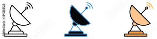 Satellite dish icon vector. wireless communication and signal transmission symbol. vector illustration.