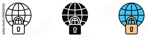 Secure network icon vector. secure worldwide data access and digital protection symbol. vector illustration.