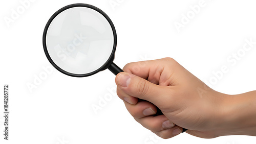 ia generated. Black magnifying glass isolated on transparent background