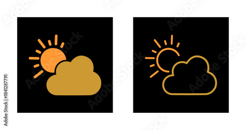 Sun Behind Small Cloud Icon Design