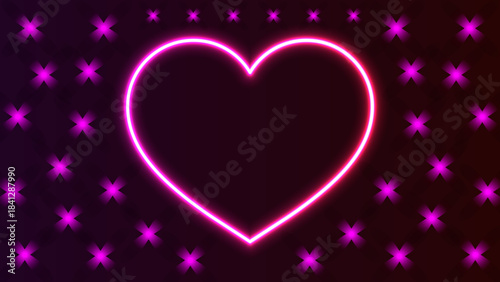 pink neon effect heart background design