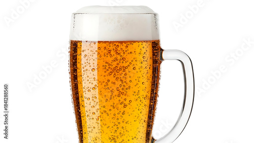 ia generated. Cold, frothy beer in a glass isolated on transparent background
