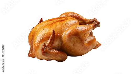  ia generated. Roasted chicken with potatoes and rosemary on a plate isolated on transparent background