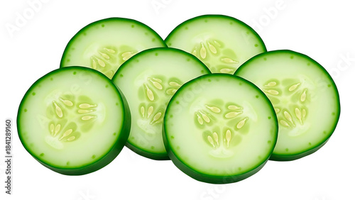 ia generated. Sliced cucumber isolated on transparent background
