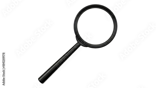 ia generated. Black magnifying glass isolated on transparent background
