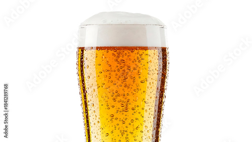  ia generated. Cold, frothy beer in a glass isolated on transparent background