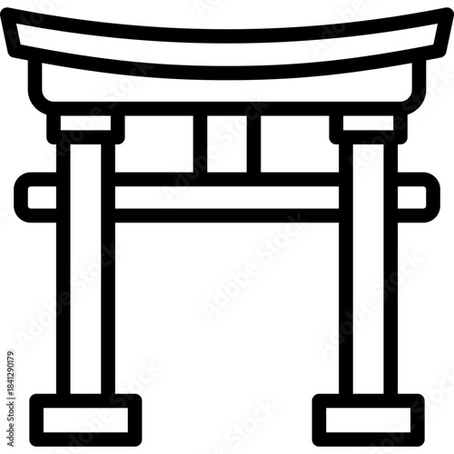 Torii Gate Icon in Line Style