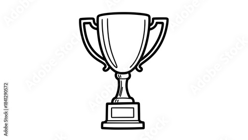 Trophy in Minimalism: a clean, elegant depiction of a classic trophy, symbolizing success, achievement, and recognition.
