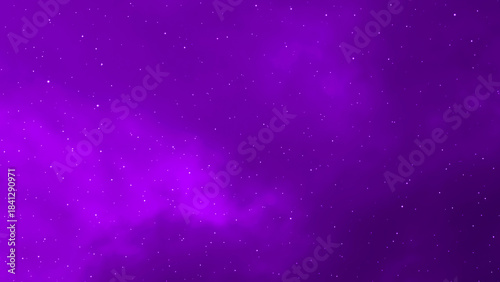 Violet or purple galaxy space background. Starry night sky background. Glowing stars in space.