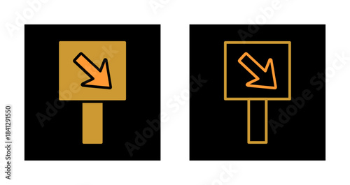 Diagonal Down Right Arrow Icon Design