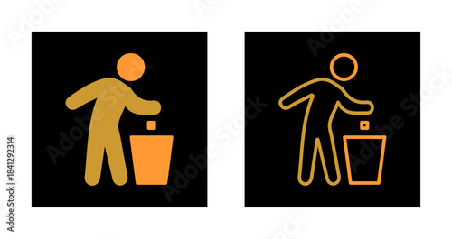 Litter in Bin Sign Icon Design