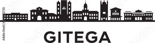 Gitega burundi skyline silhouette famous landmarks buildings cityscape panorama vector illustration