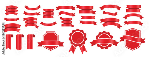 Isolated Ribbons Set Labels Mega Pack Sticker Collection