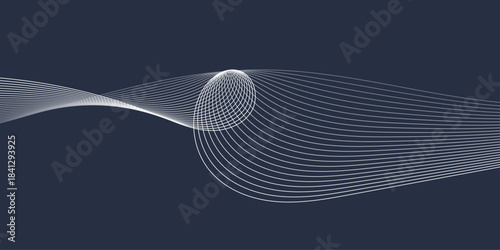 Dark blue abstract background with flowing particles. Digital future technology concept. vector illustration.
