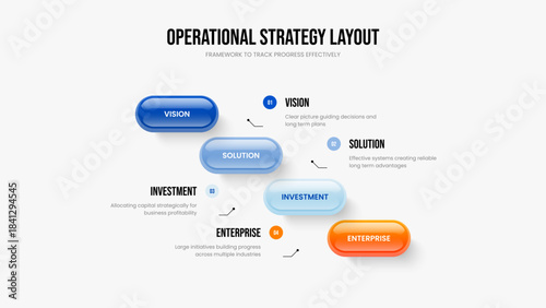 Investor Plan Four Element Diagram Slideshow Template. Consulting Planning 4 Step Infographic Presentation Design. Sales Insight Frame Layout Vector Illustration.