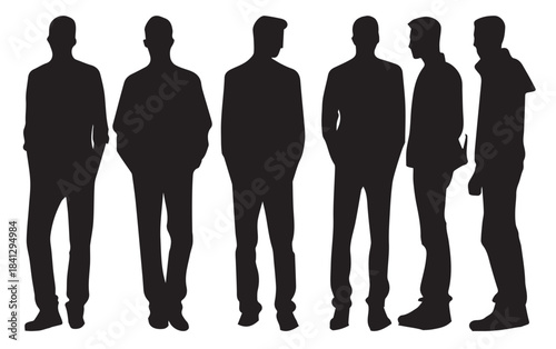 man black silhouette set isolated 
