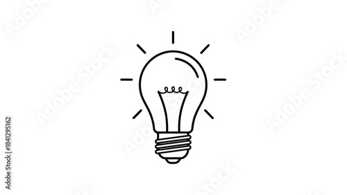 Light bulb icon for idea and inspiration, minimalist vector symbol