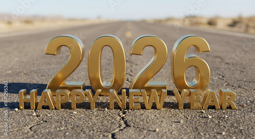 new year 2026 on the sand
