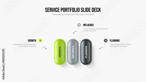 Sales Strategy Three Element Infographic Frame Design. Company Analysis 3 Step Diagram Slideshow Layout. Financial Innovation Presentation Template Vector Illustration.
