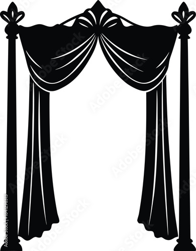 Elegant gate with flowing draped curtains design